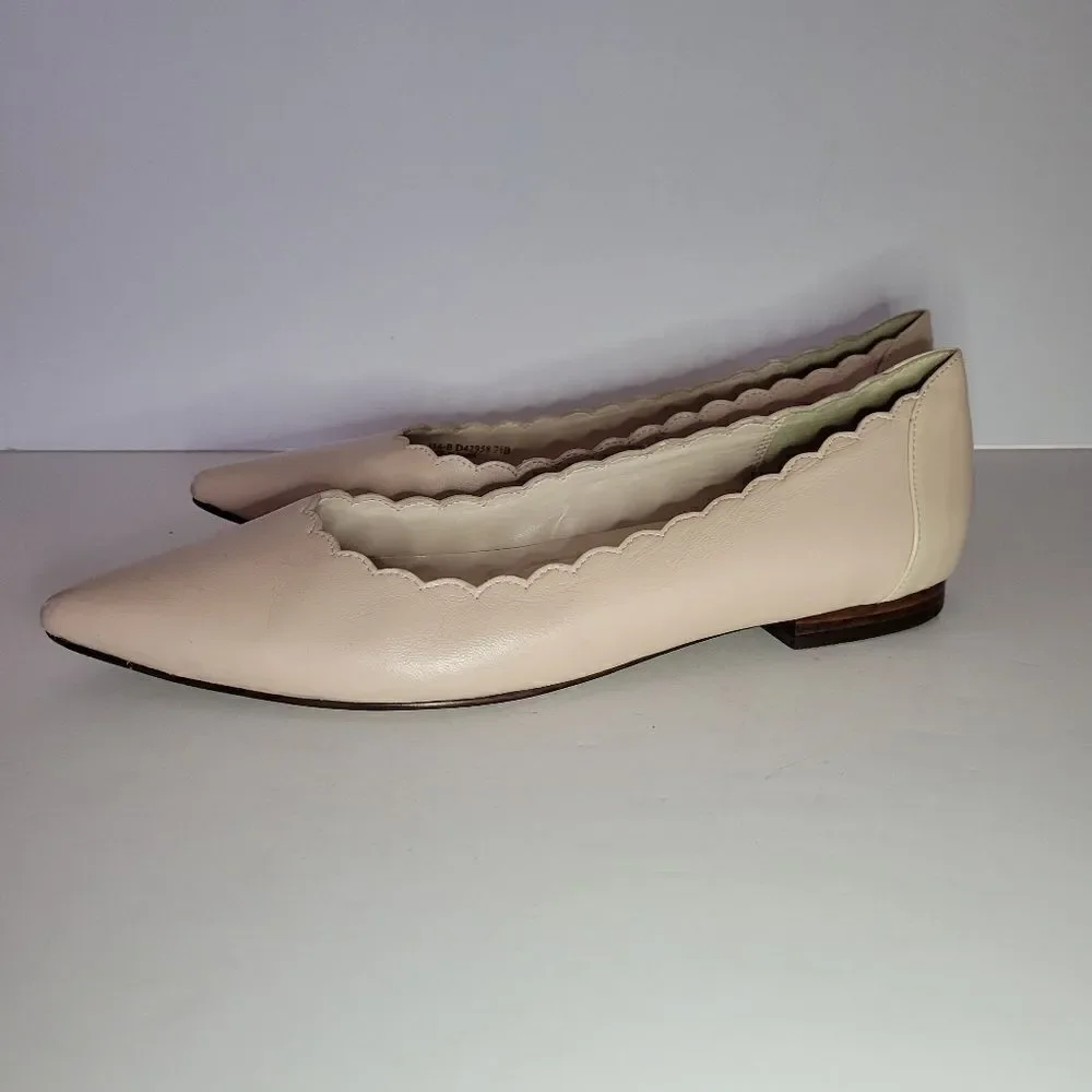 Alice Scalloped Skimmer Flat, Froth/Patent